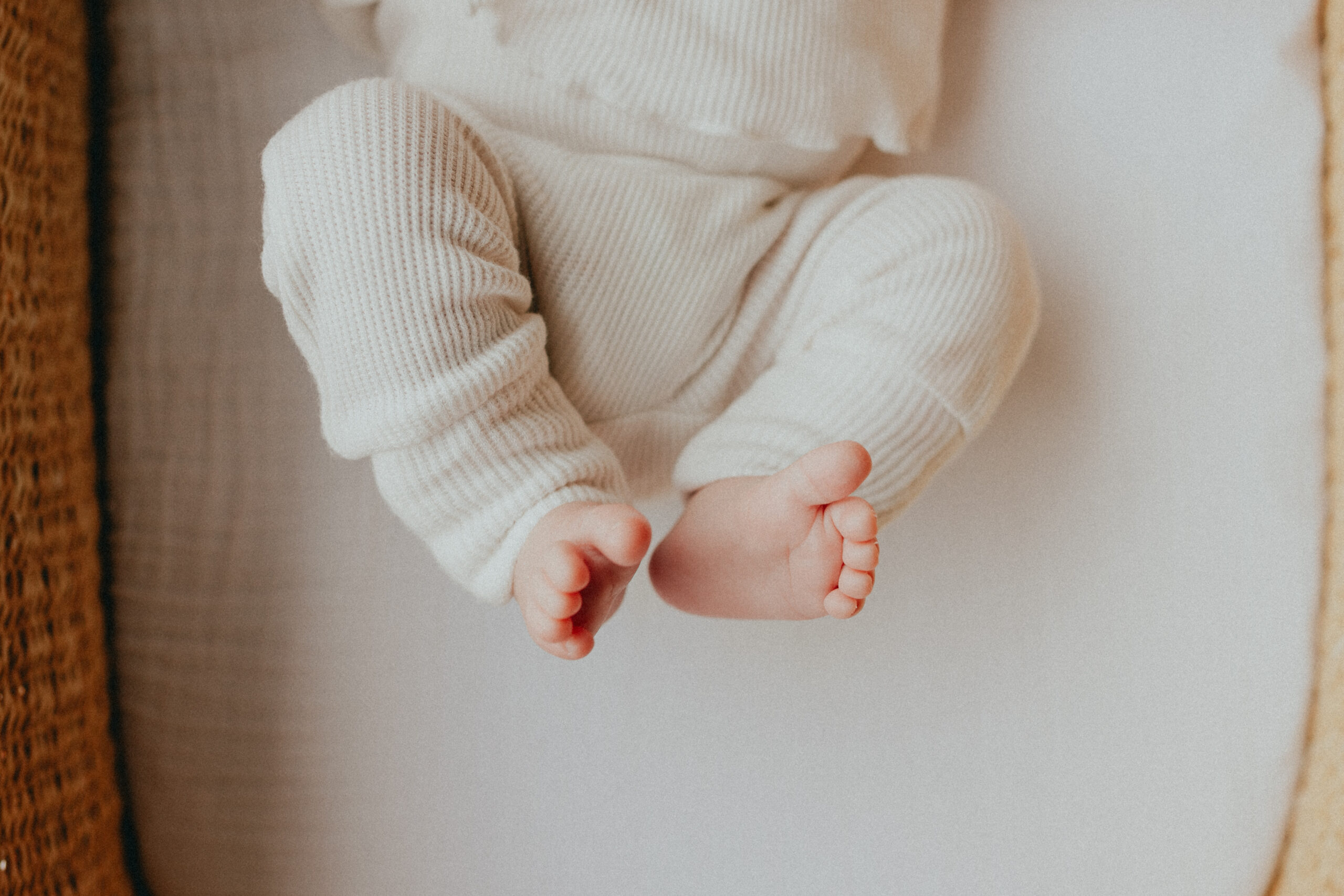 Close up photo of a baby girls feet taken for lifestyle newborn photography